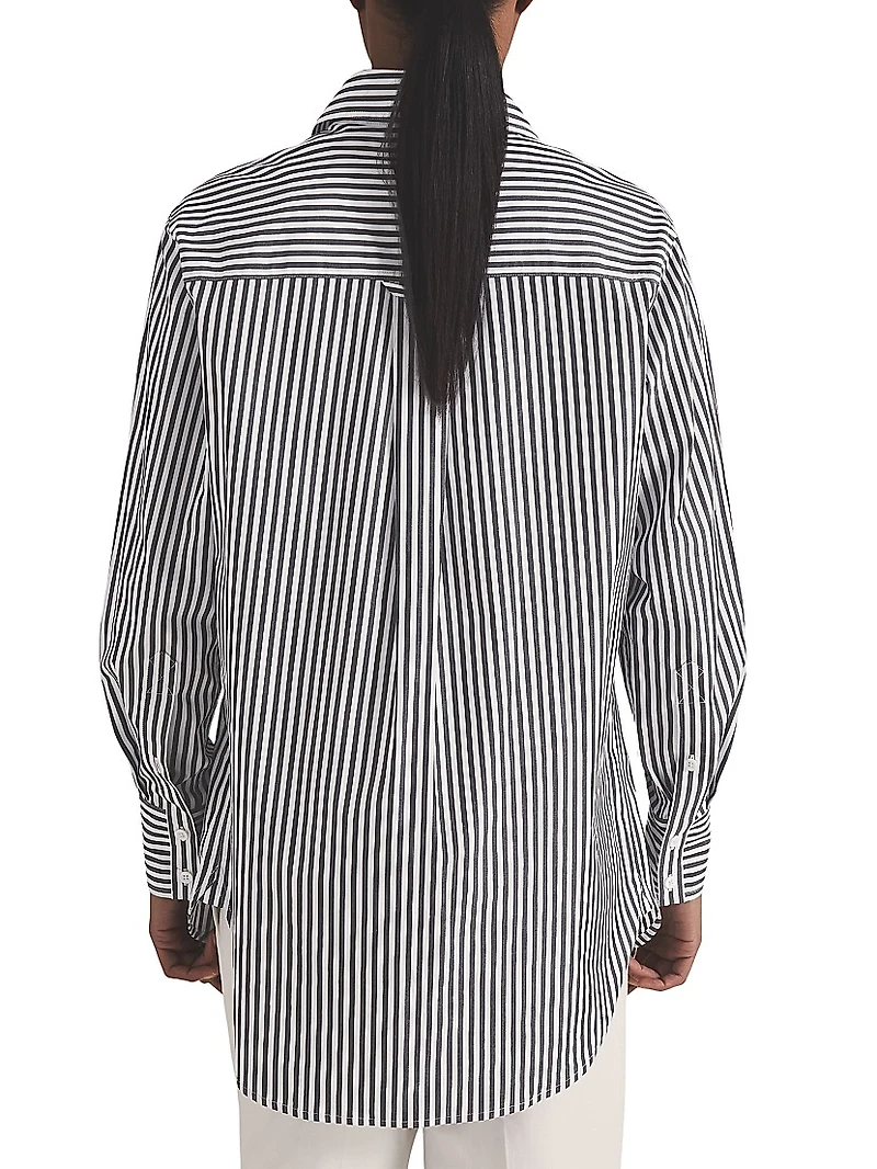 Cotton Striped Button-Front Shirt