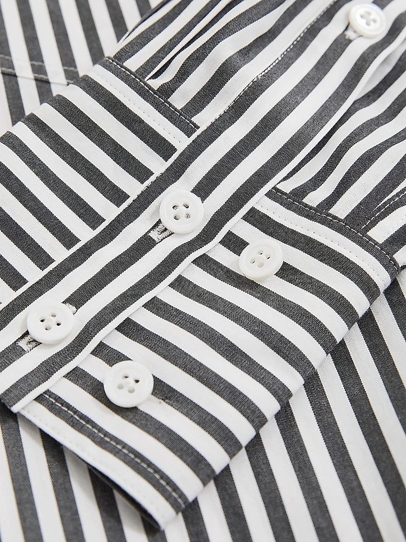 Cotton Striped Button-Front Shirt