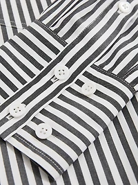 Cotton Striped Button-Front Shirt