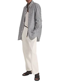 Cotton Striped Button-Front Shirt