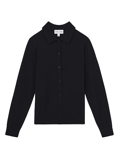 Tatum Collared Wool Cardigan