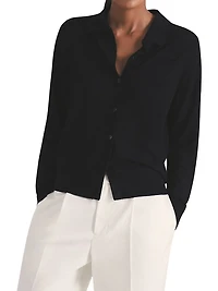 Tatum Collared Wool Cardigan