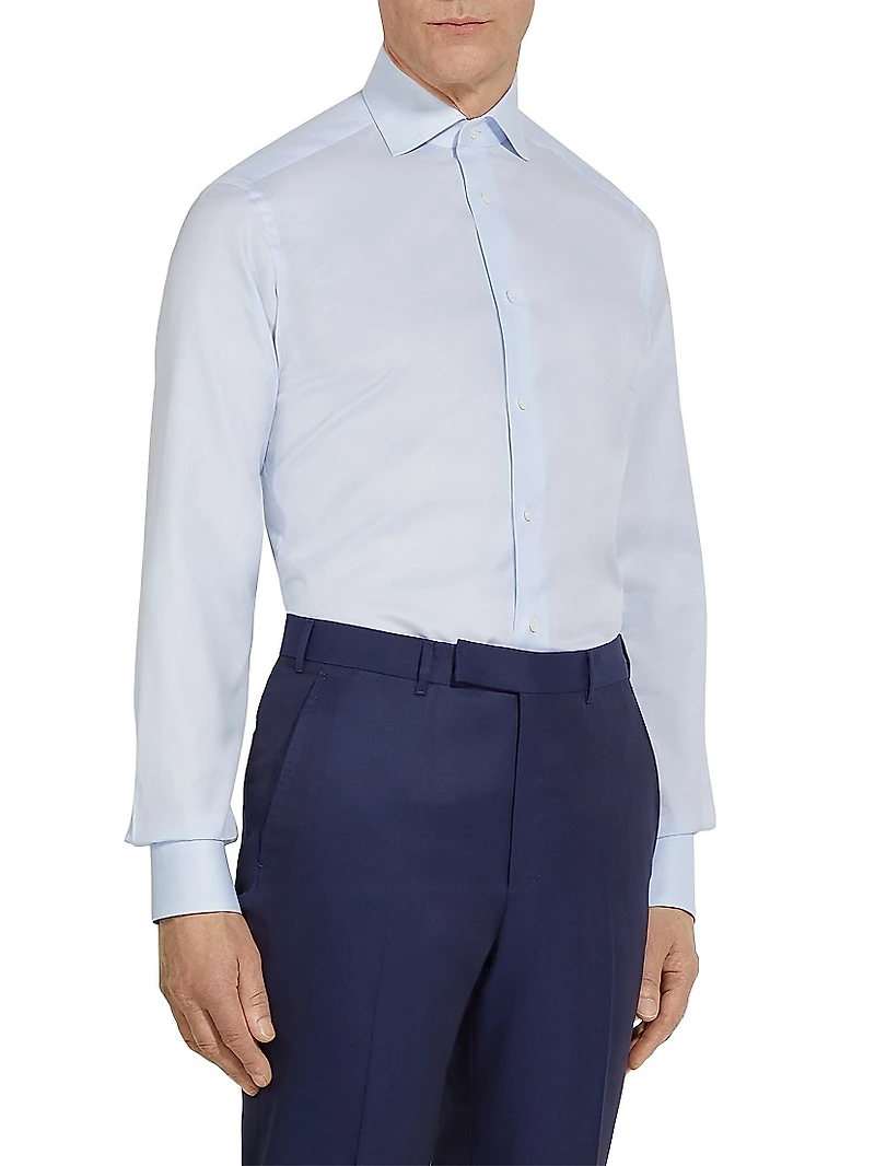 Micro Checked 300 Cotton Shirt