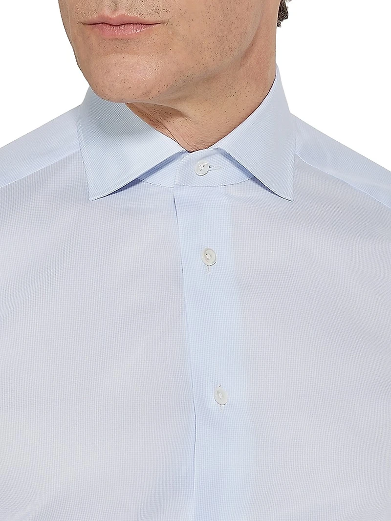 Micro Checked 300 Cotton Shirt