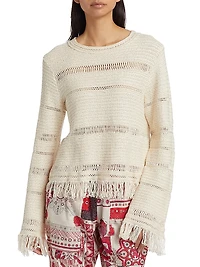 Azilis Cotton Fringe-Trim Sweater