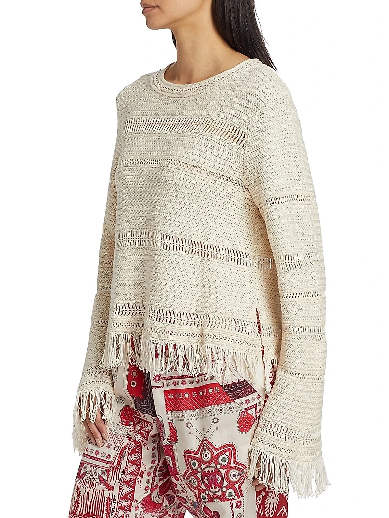 Azilis Cotton Fringe-Trim Sweater