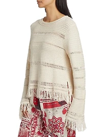 Azilis Cotton Fringe-Trim Sweater