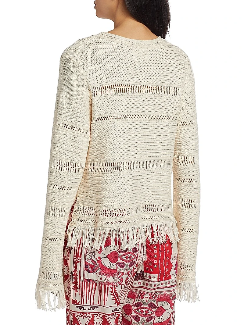 Azilis Cotton Fringe-Trim Sweater