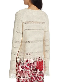 Azilis Cotton Fringe-Trim Sweater