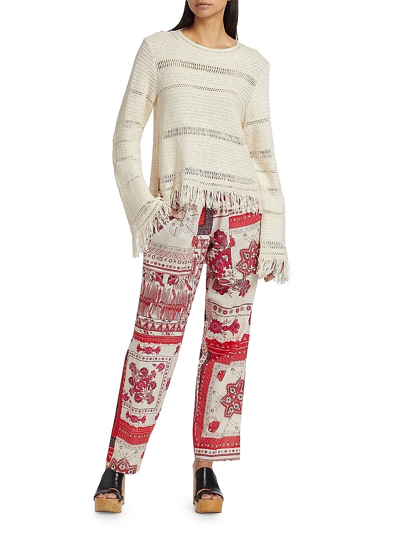 Azilis Cotton Fringe-Trim Sweater
