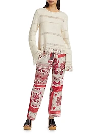 Azilis Cotton Fringe-Trim Sweater