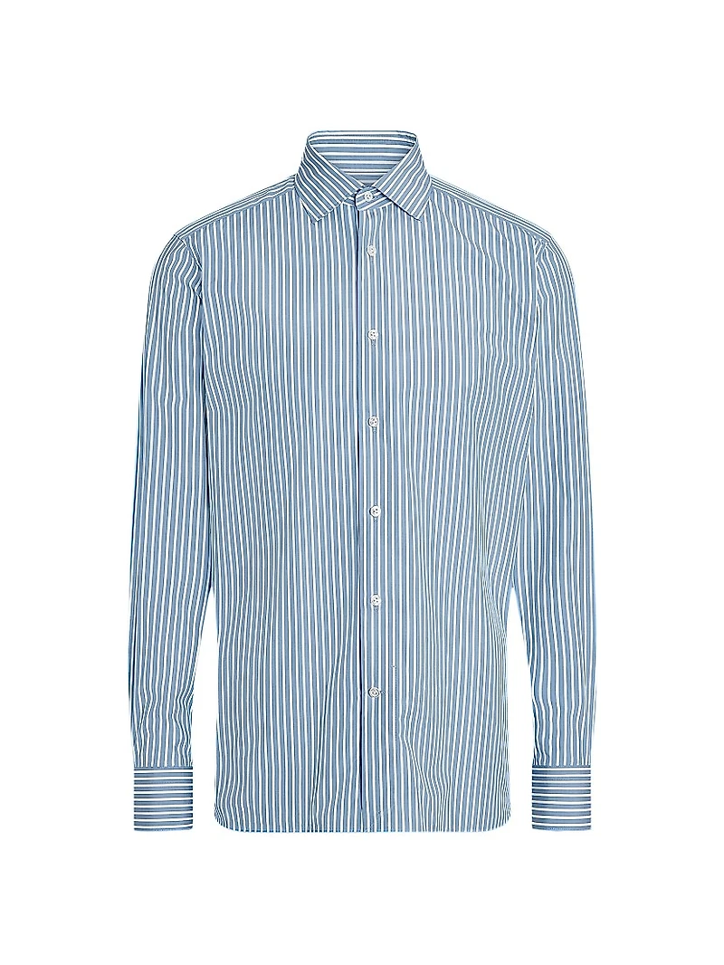 Centoventimila Macro-Striped Cotton Shirt