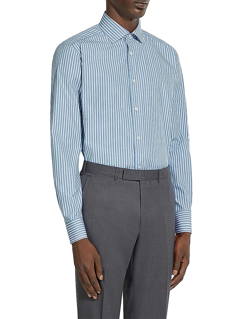 Centoventimila Macro-Striped Cotton Shirt