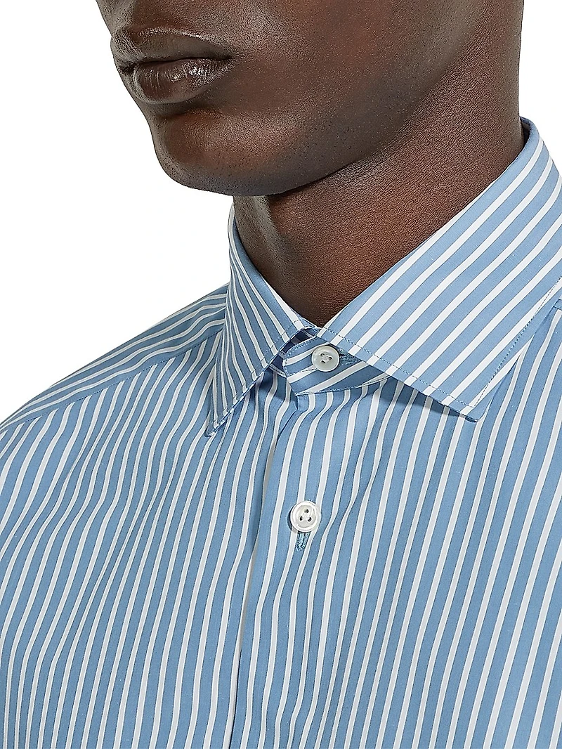 Centoventimila Macro-Striped Cotton Shirt