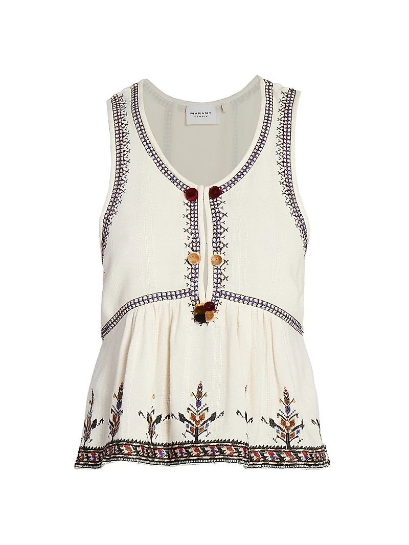 Kourtney Embroidered Sleeveless Blouse