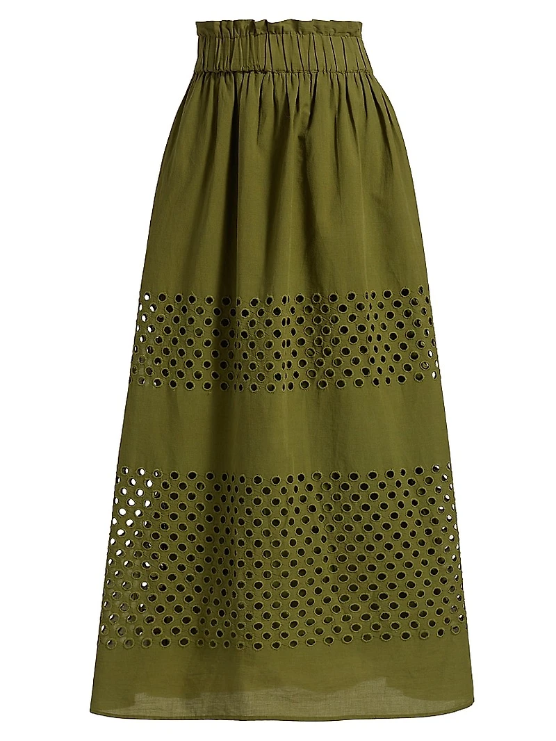 Draper Eyelet Mesh Maxi Skirt