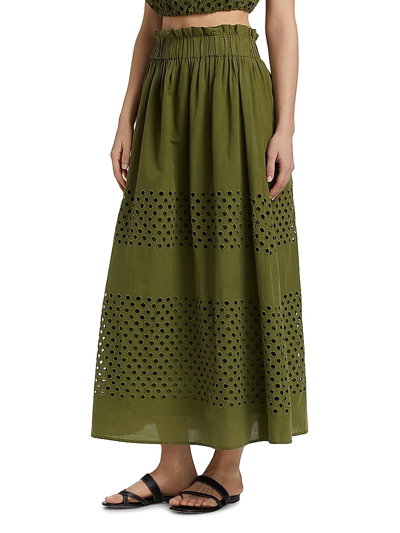 Draper Eyelet Mesh Maxi Skirt