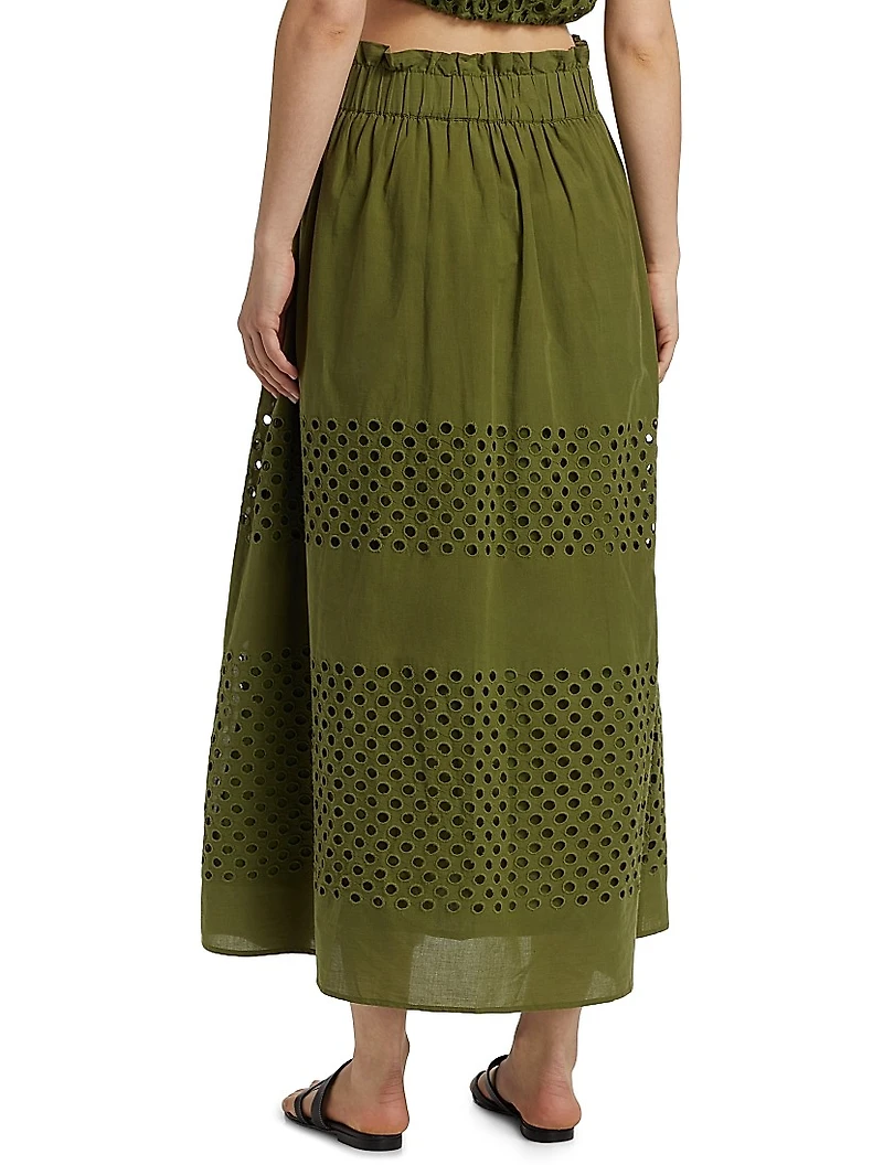 Draper Eyelet Mesh Maxi Skirt