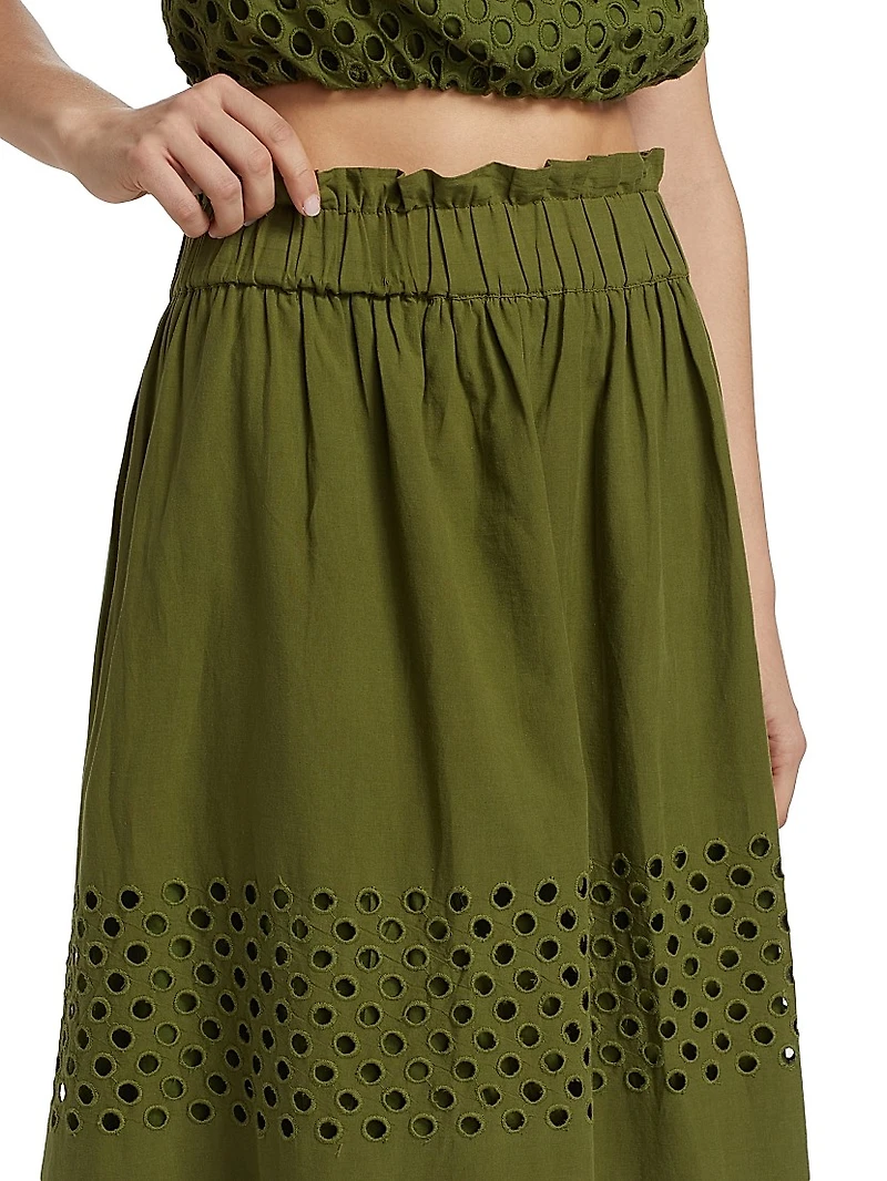 Draper Eyelet Mesh Maxi Skirt