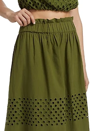 Draper Eyelet Mesh Maxi Skirt