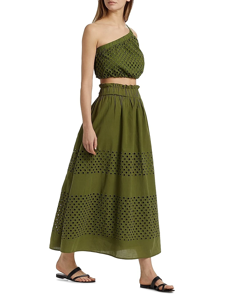 Draper Eyelet Mesh Maxi Skirt