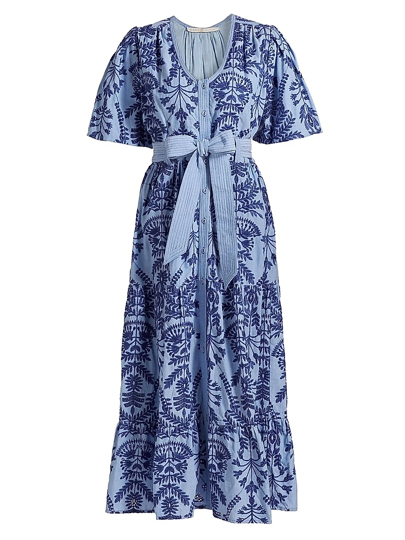 Natty Embroidered Floral Shirtdress