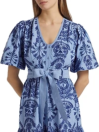 Natty Embroidered Floral Shirtdress