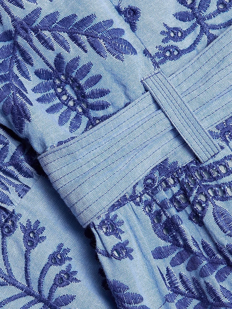 Natty Embroidered Floral Shirtdress