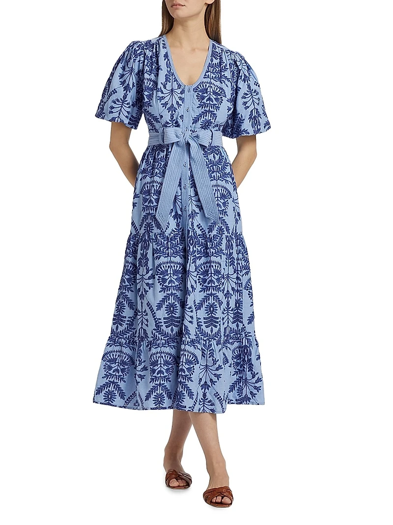 Natty Embroidered Floral Shirtdress