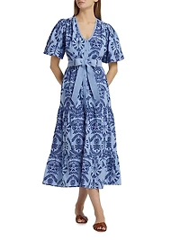 Natty Embroidered Floral Shirtdress