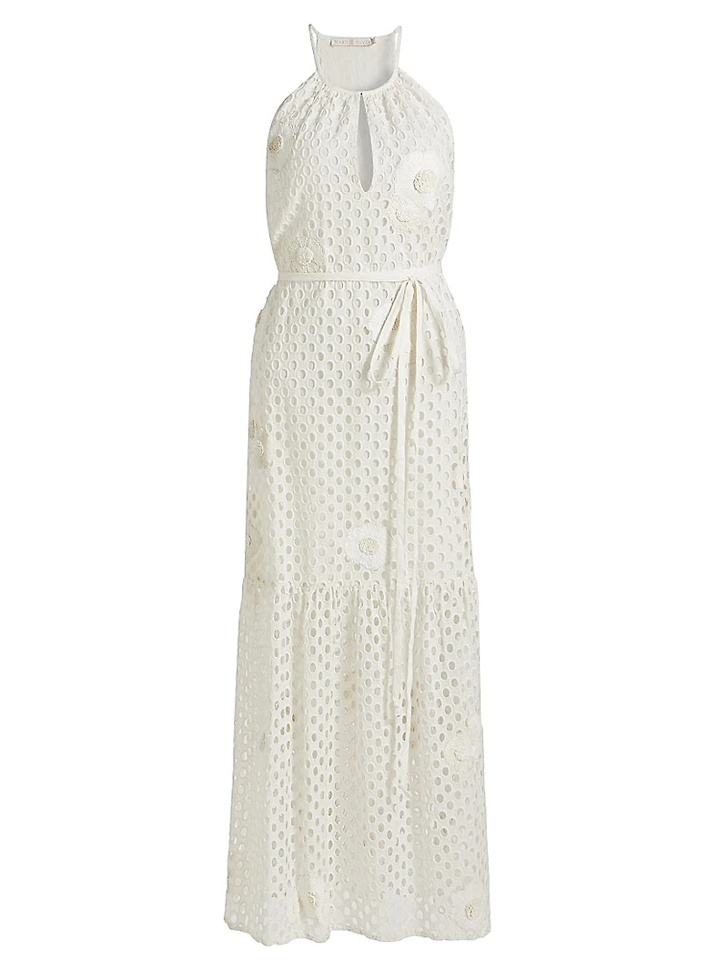 Adley Eyelet Mesh Tank Maxi Dress