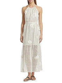 Adley Eyelet Mesh Tank Maxi Dress