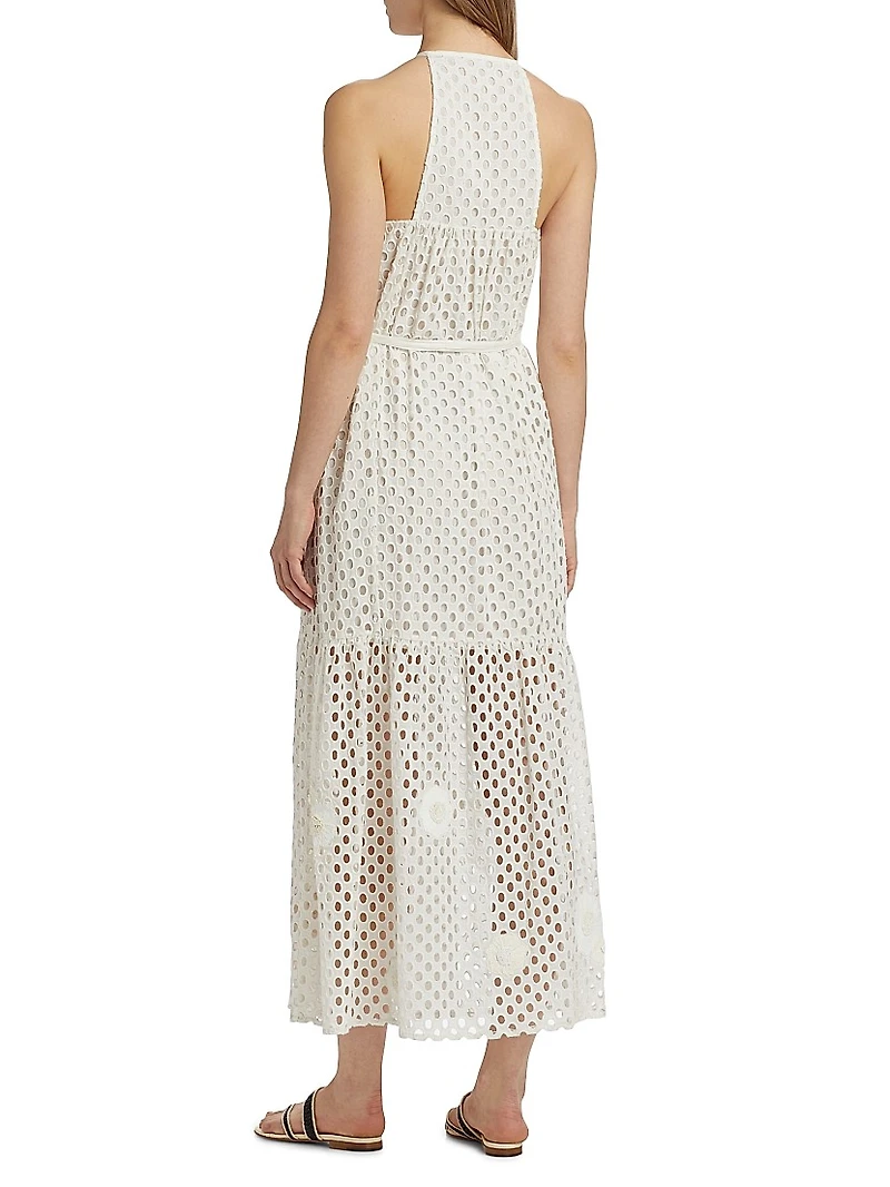 Adley Eyelet Mesh Tank Maxi Dress