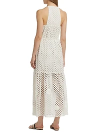Adley Eyelet Mesh Tank Maxi Dress