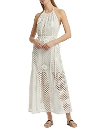 Adley Eyelet Mesh Tank Maxi Dress