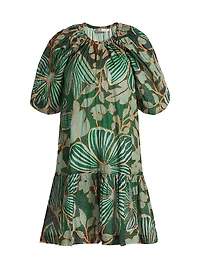 Greta Floral Puff-Sleeve Minidress