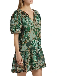 Greta Floral Puff-Sleeve Minidress