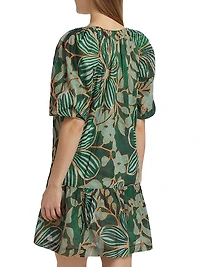 Greta Floral Puff-Sleeve Minidress