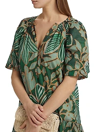 Greta Floral Puff-Sleeve Minidress