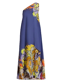 Jae Floral One-Shoulder Midi-Dress