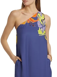 Jae Floral One-Shoulder Midi-Dress