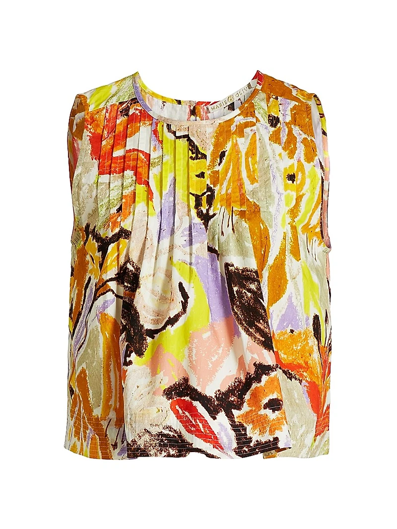 Letta Floral Pleated Top