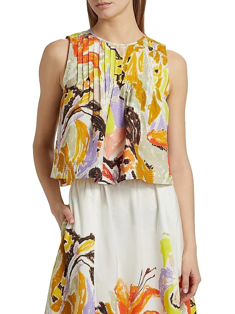 Letta Floral Pleated Top
