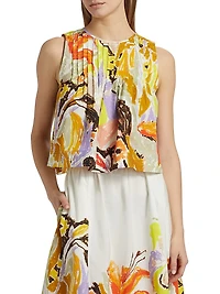 Letta Floral Pleated Top