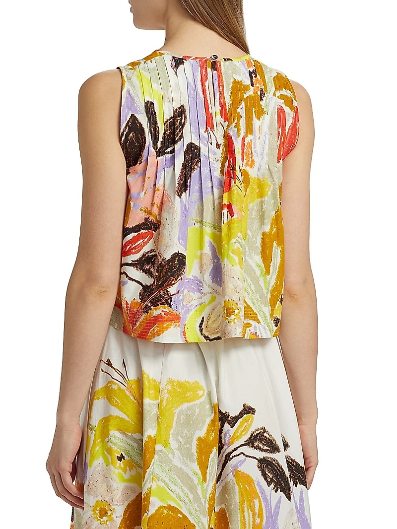 Letta Floral Pleated Top