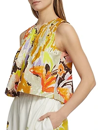Letta Floral Pleated Top