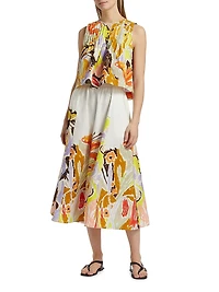 Letta Floral Pleated Top