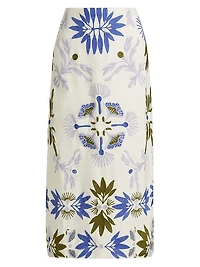Chandler Embroidered Floral Midi-Skirt