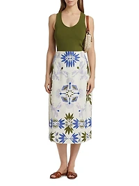 Chandler Embroidered Floral Midi-Skirt