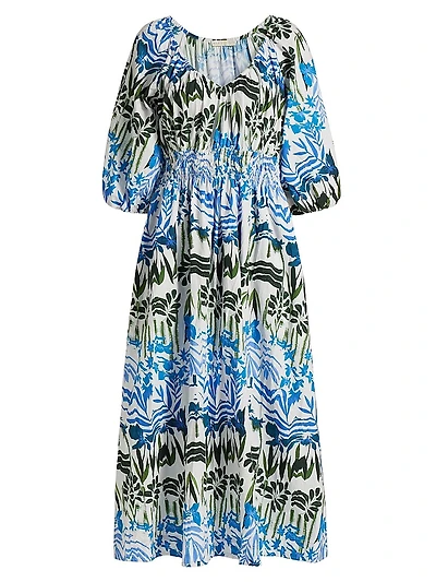 Ava Printed V-Neck Dress